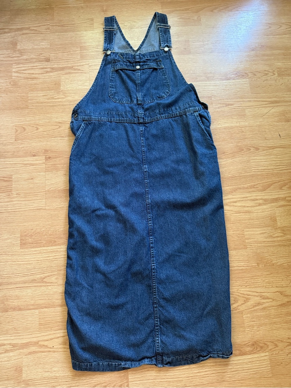Vintage 90s Riveted by Lee Denim Overall Dress Pinafore Made in USA Large Soft T